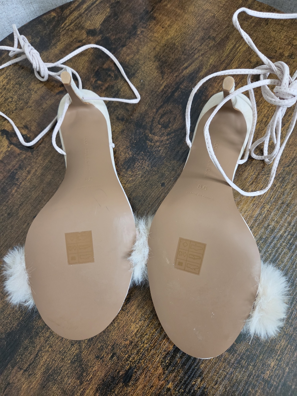 Good American Faux Fur Lace-Up Heels - Picture 4 of 5
